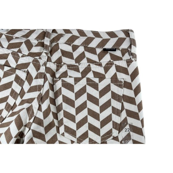 Pacsun Jeans Low Rise Brown Chevron Straight Leg Slit Denim Pants Womens 24” - Picture 10 of 11